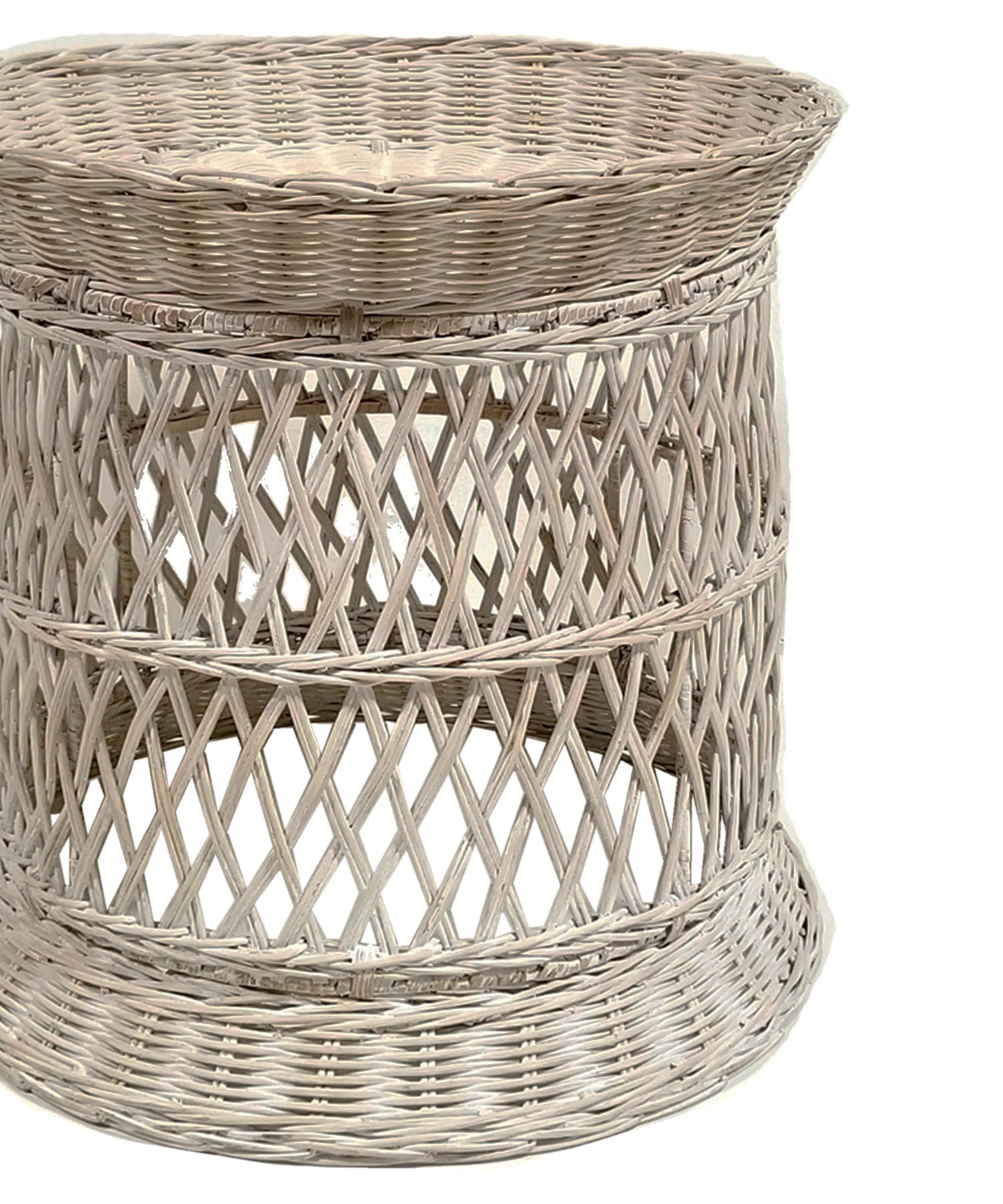 Laguna White Wash Rattan Side Table