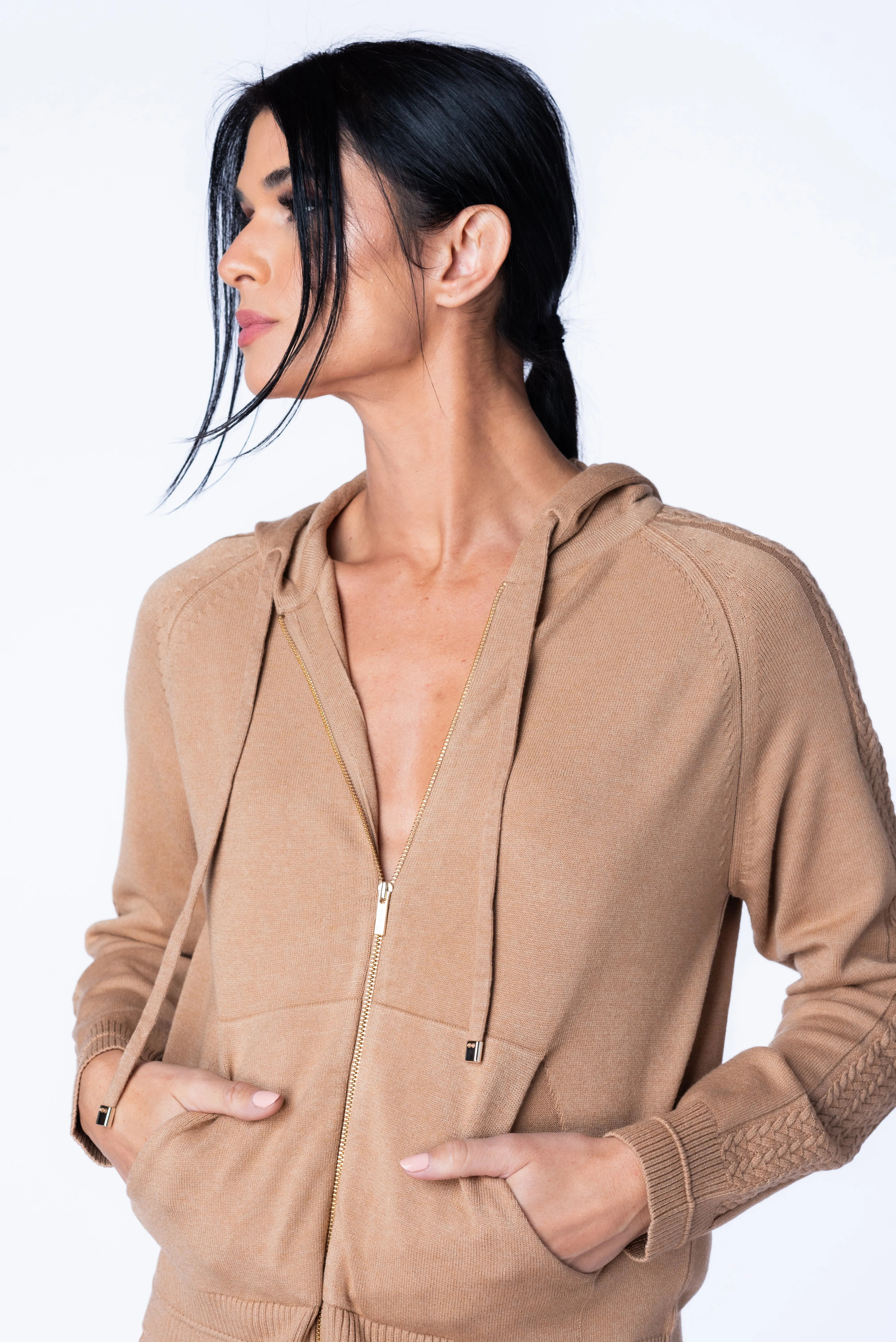 Lala Hoodie Zip-Up Top