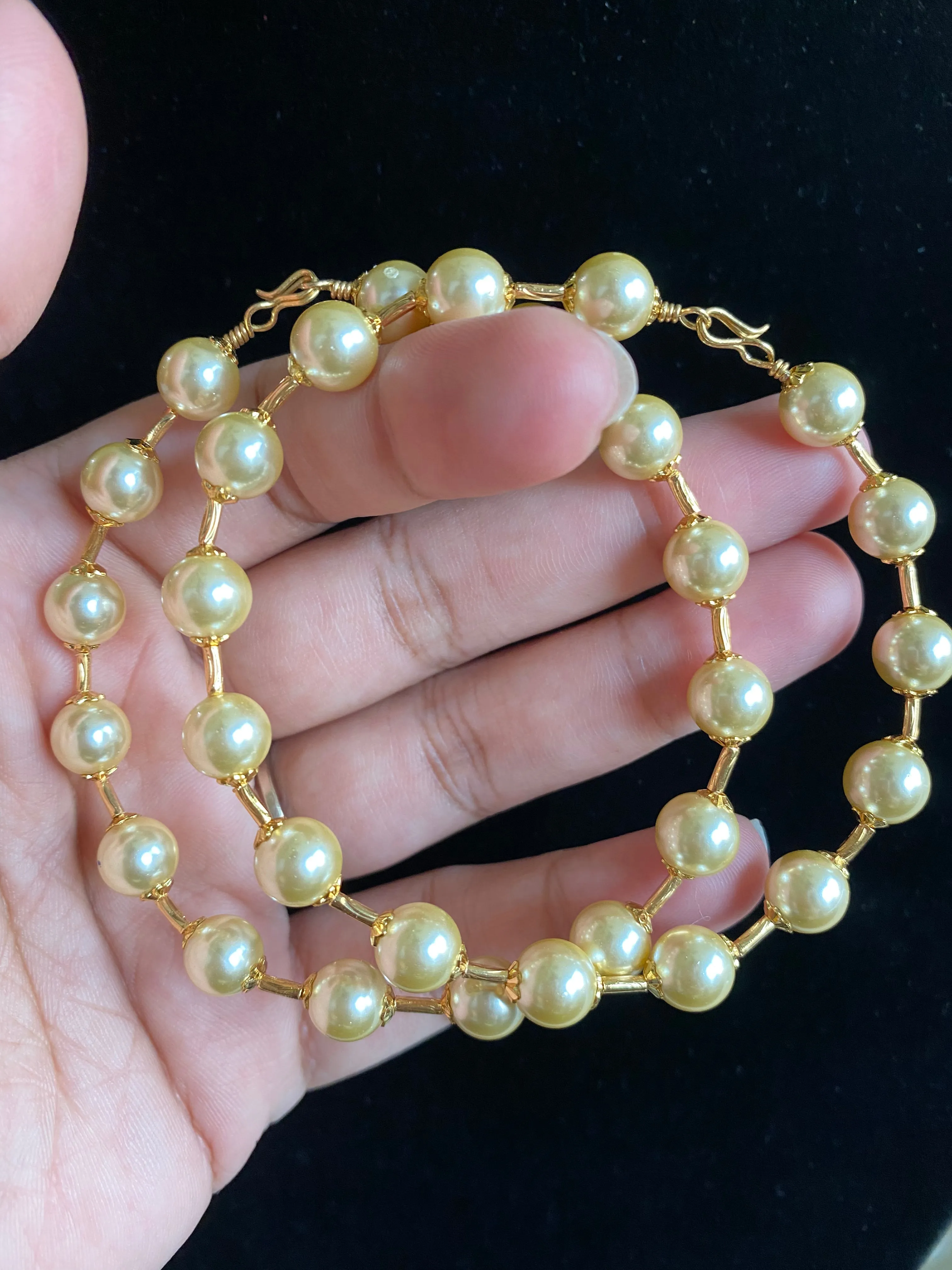 Madhuri Hand Made Flexible Pearl Bangles 2.4