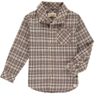 Me & Henry Beige Woven Plaid Shirt