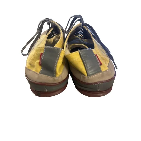 Men 12 Eric Meyer Medium Group Lace-Up Leather Sneakers Shoes Yellow Brown