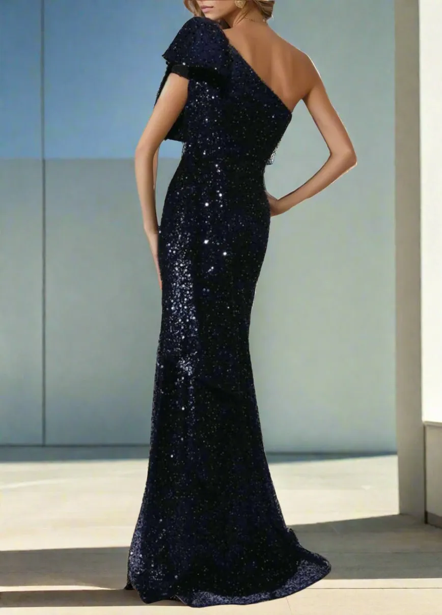 Mermaid Sleeveless One Shoulder Mother of The Bride Dresses with Bowknot