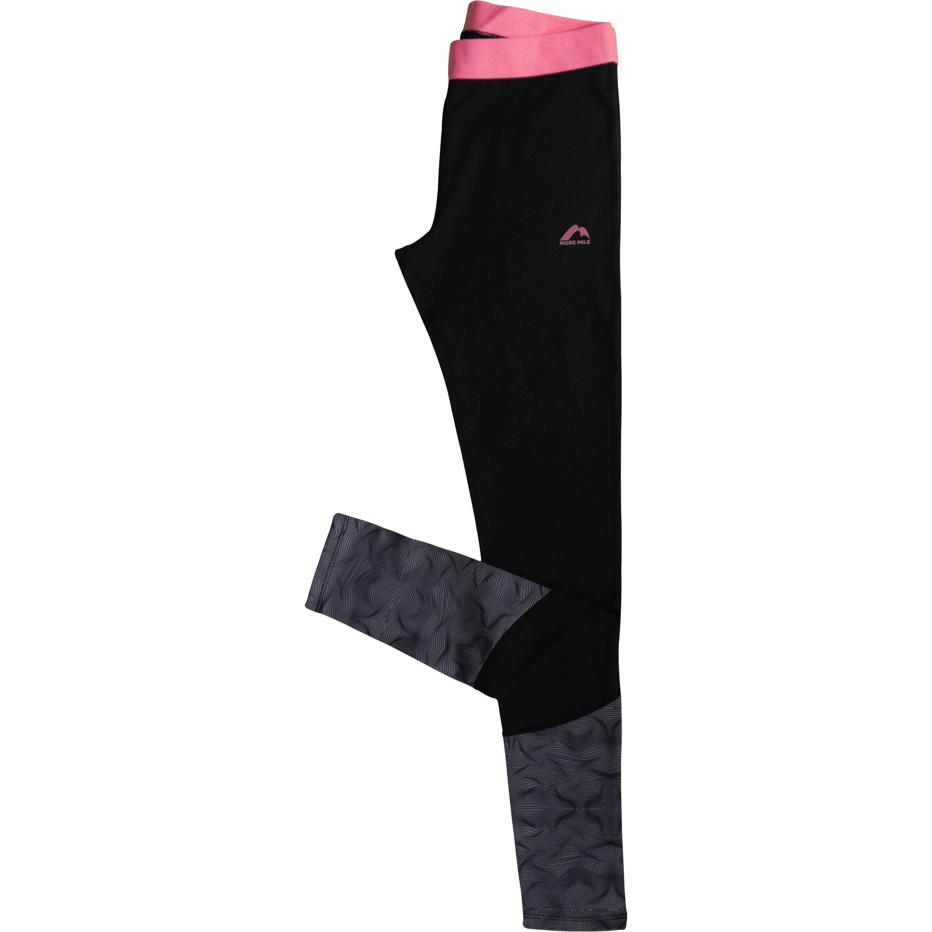 More Mile Girls Long Running Tights - Black