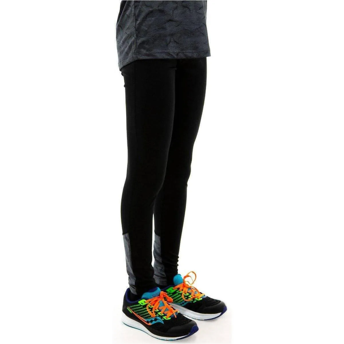 More Mile Girls Long Running Tights - Black