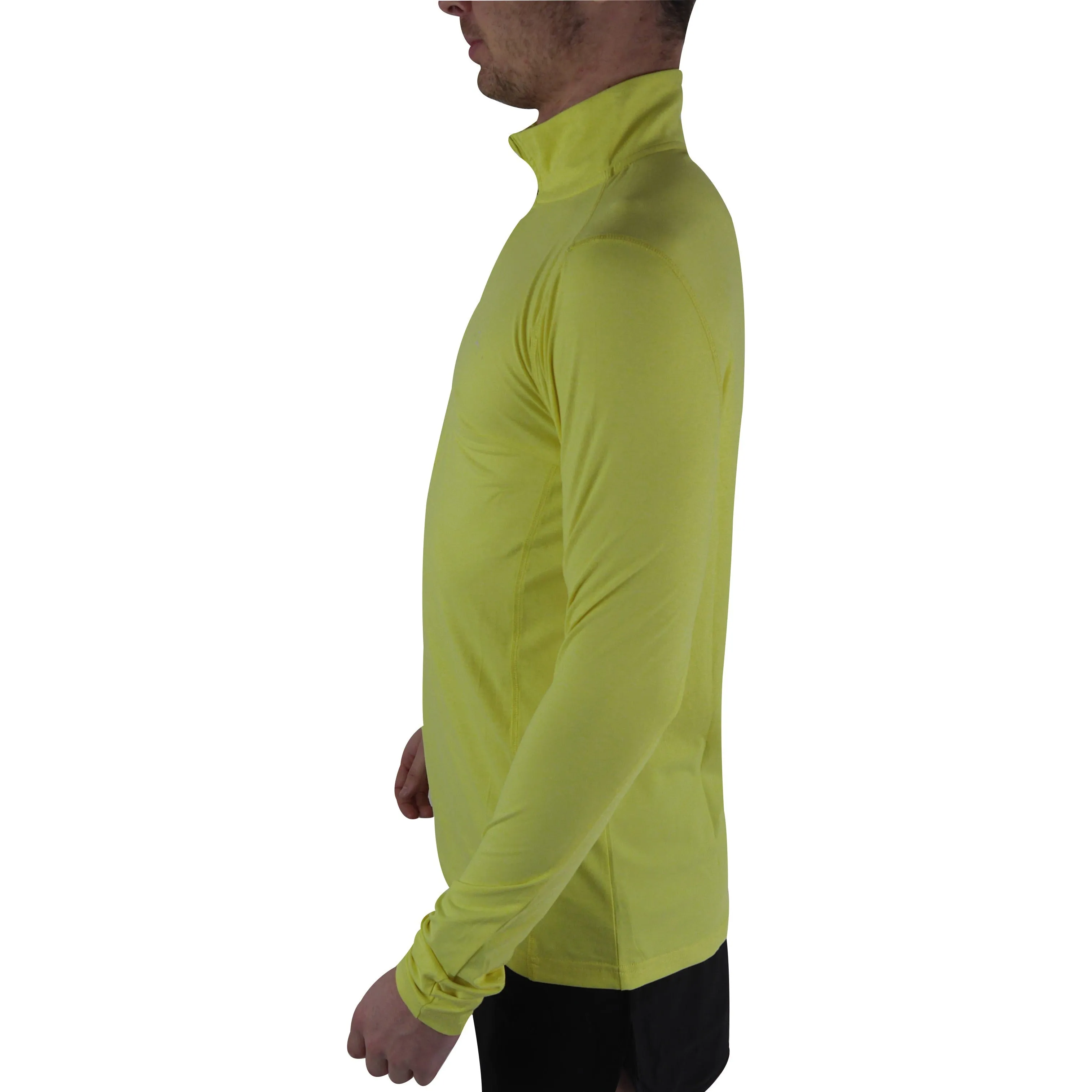 More Mile Half Zip Long Sleeve Mens Running Top - Yellow