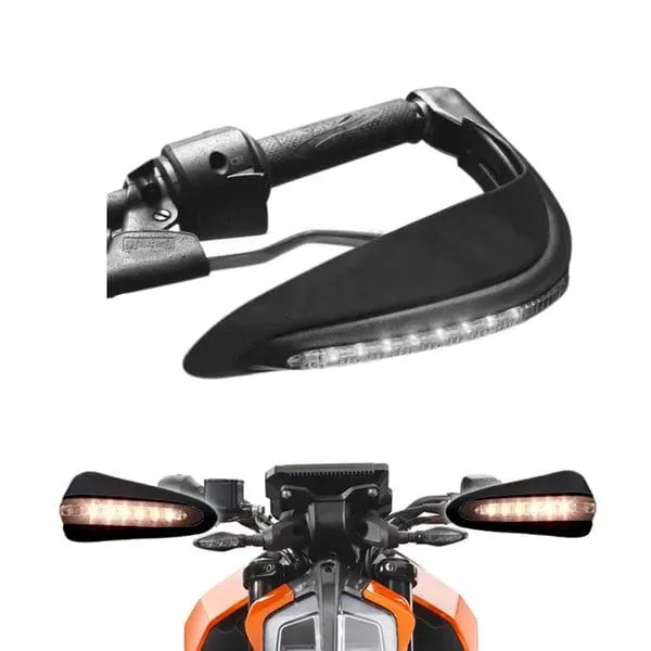 Motorcycle Hand Guard Kit Light LED Handle Bar Protector
