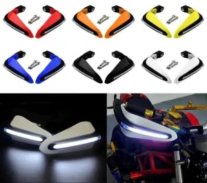 Motorcycle Hand Guard Kit Light LED Handle Bar Protector