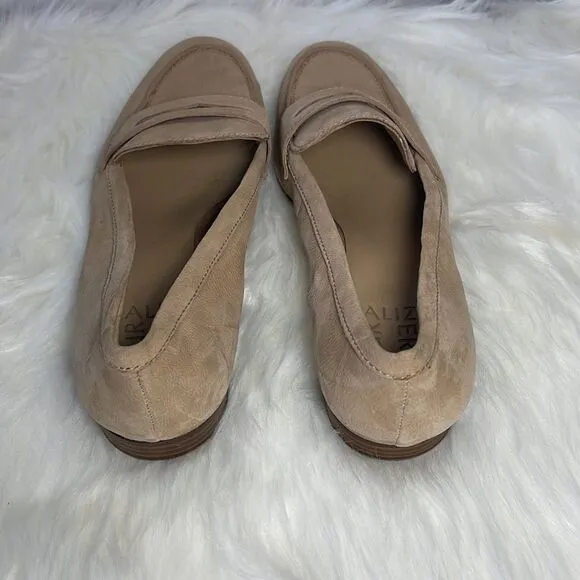 Naturalizer Juliette 2 Tan Suede Penny Loafer Flats Sz 8M