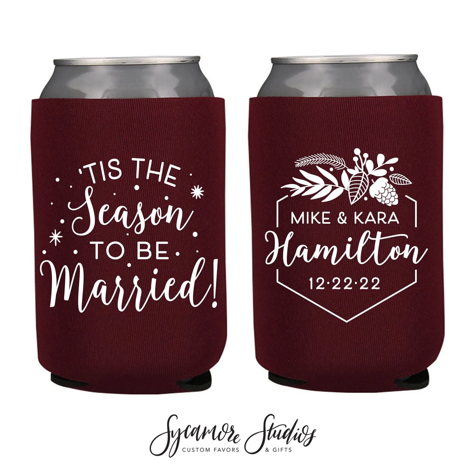 Neoprene Wedding Can Cooler #184N - Tis The Season