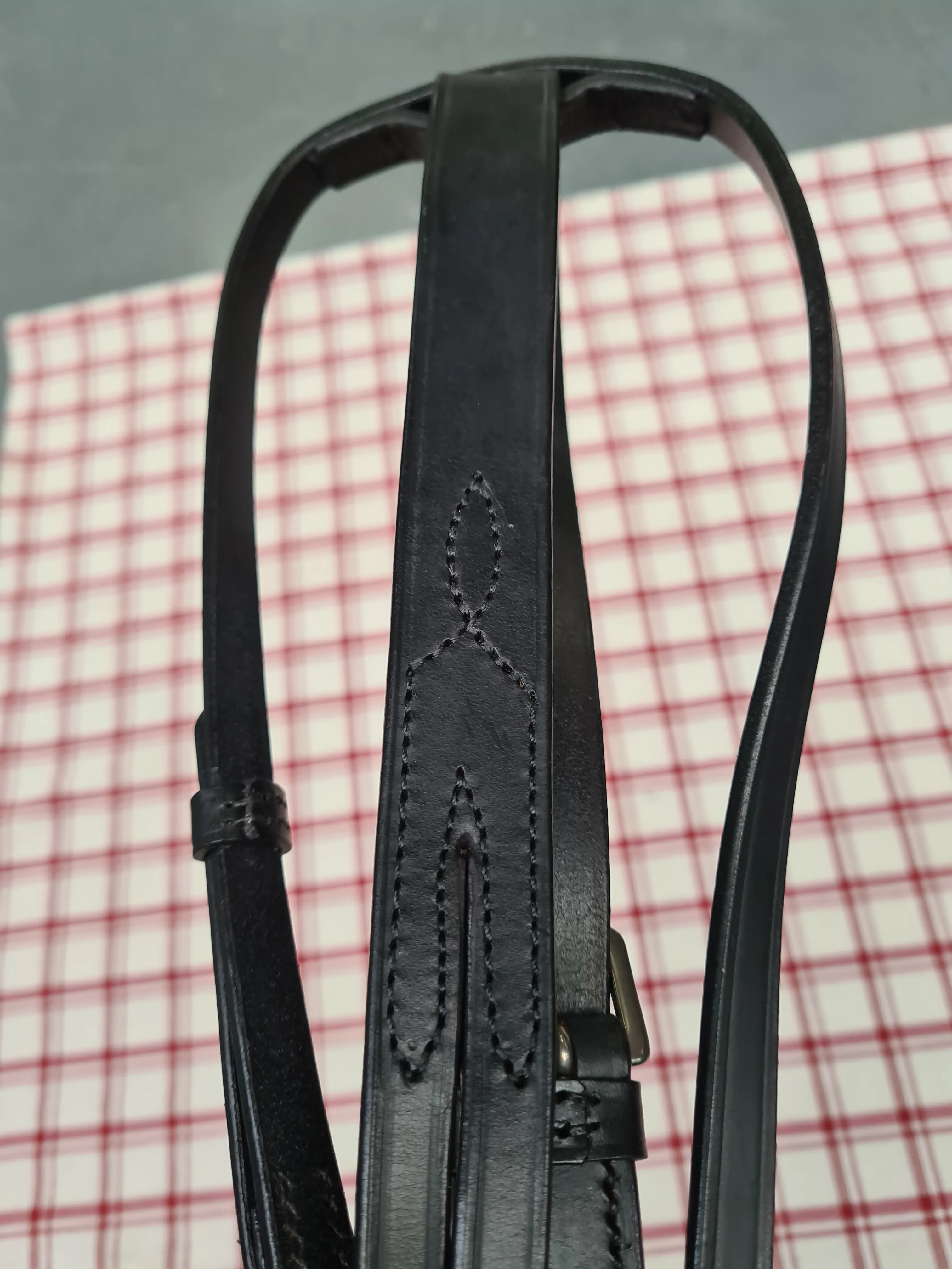 New dever black and brown english leather running martingale size pony FREE POSTAGE *