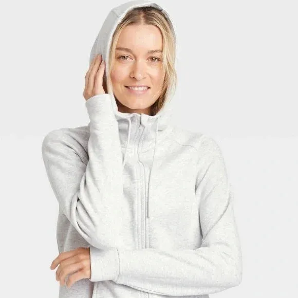 New Women's Fleece Full Zip Hooded Sweatshirt - All in Motion XL NWT LAVENDER Sz XL