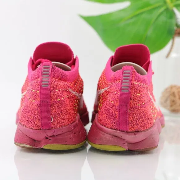 Nike Womens Flyknit Zoom Agility Running Shoe Size 7 Knit Trainer Sneaker Pink