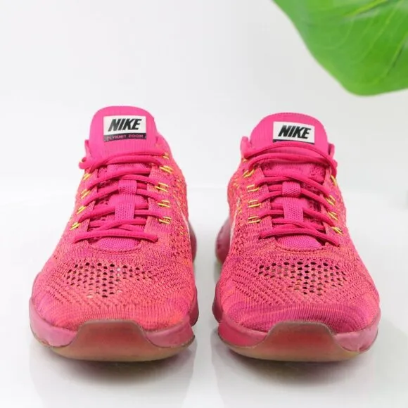 Nike Womens Flyknit Zoom Agility Running Shoe Size 7 Knit Trainer Sneaker Pink