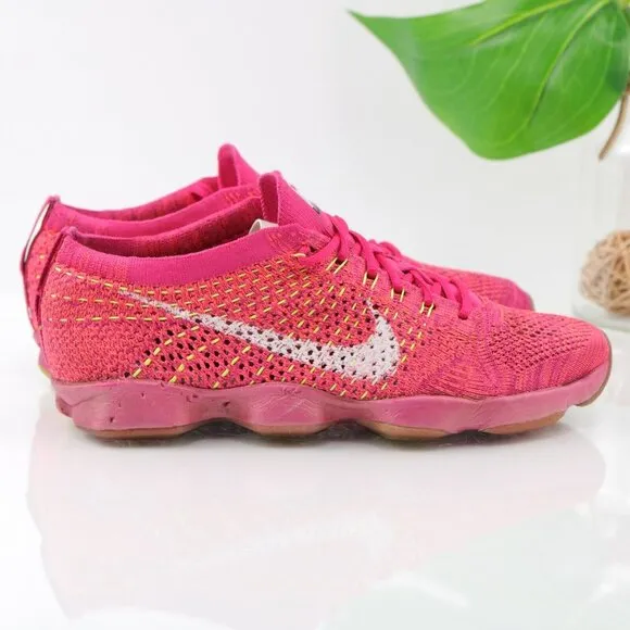 Nike Womens Flyknit Zoom Agility Running Shoe Size 7 Knit Trainer Sneaker Pink