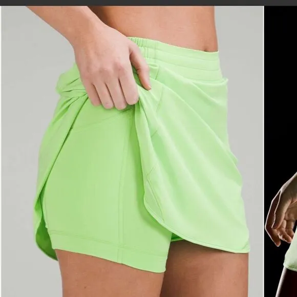 NWT New LULULEMON Hotty Hot High Rise Skirt Skort Scream Green Light SCGL 4 Long