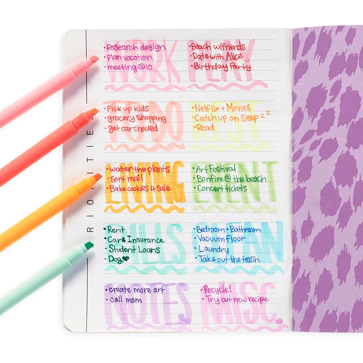 Ooly Pastel Mints Scented Flextip Highlighters - Set of 10 Colors