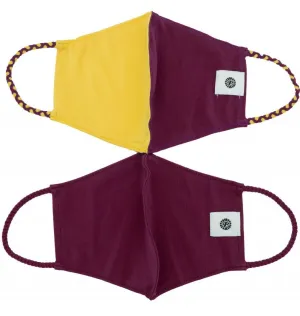 Pom Masks by Pomchies - Solid Burgundy / Burgundy & Yellow Gold