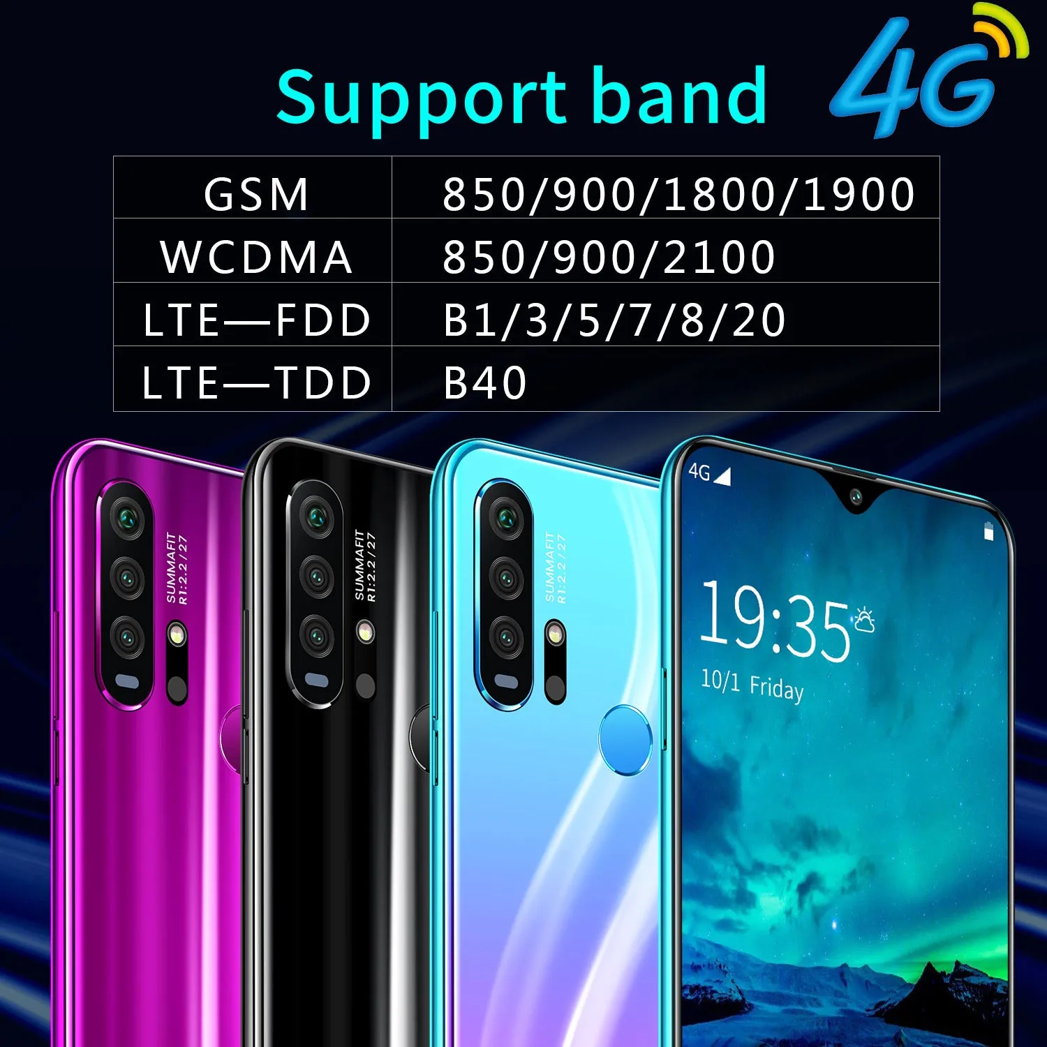 R30 pro Smart Phone 4G Network 3G   64g High Configuration Face Recognition Fingerprint Recognition Phone purple_U.S. regulations