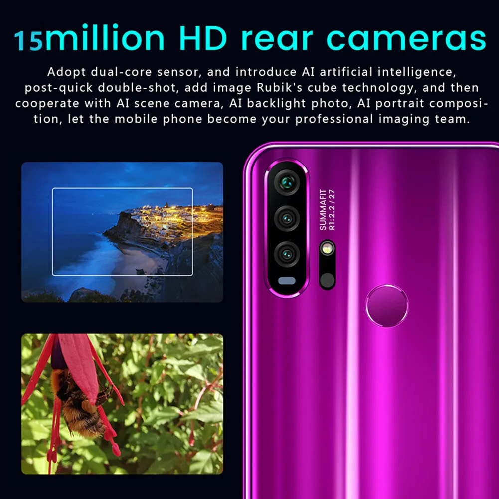 R30 pro Smart Phone 4G Network 3G   64g High Configuration Face Recognition Fingerprint Recognition Phone purple_U.S. regulations