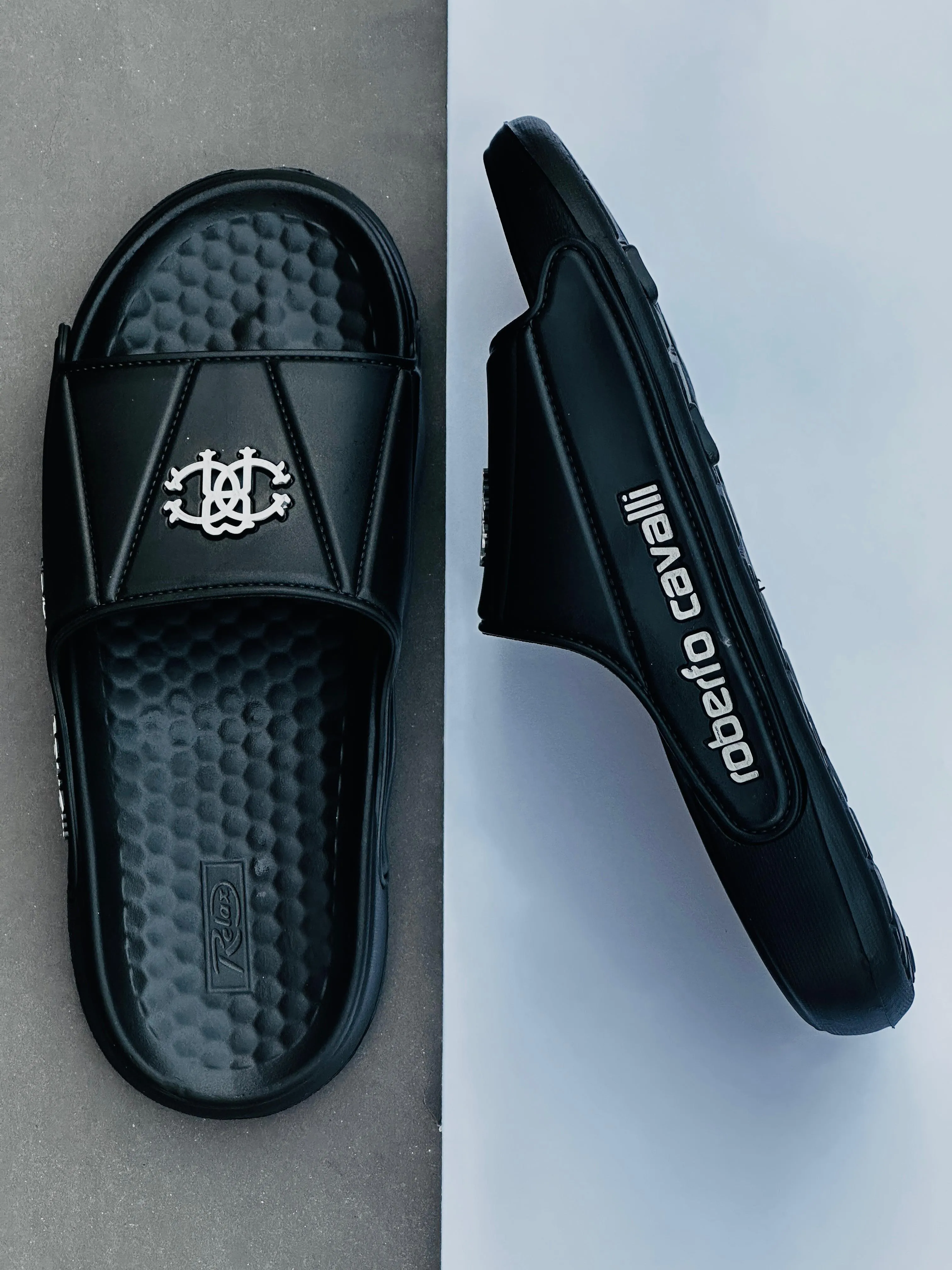 Roberto Cavalli Relax Slide Sandals in Black