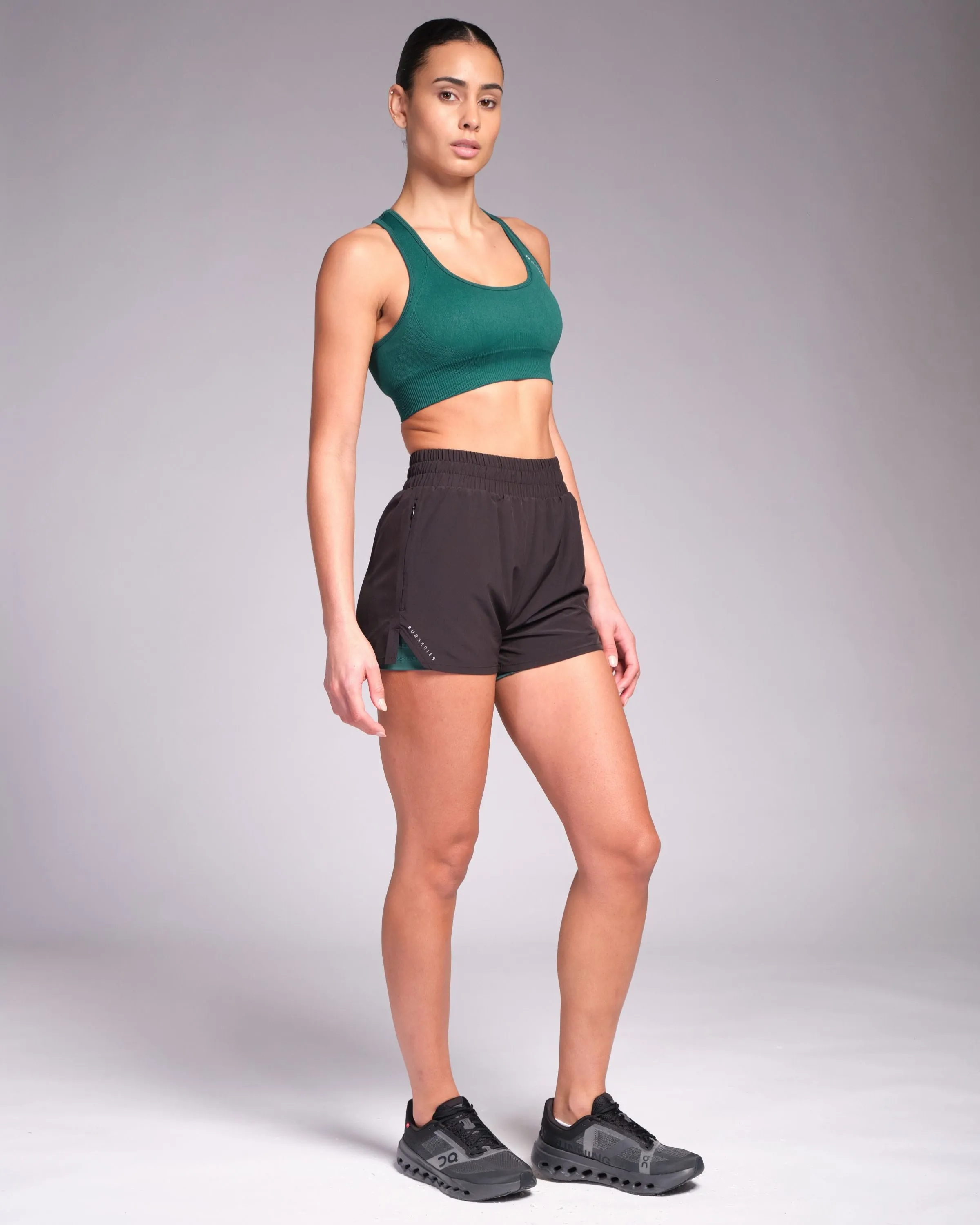 RUNSeries Pace Running Shorts Black/Jungle Green