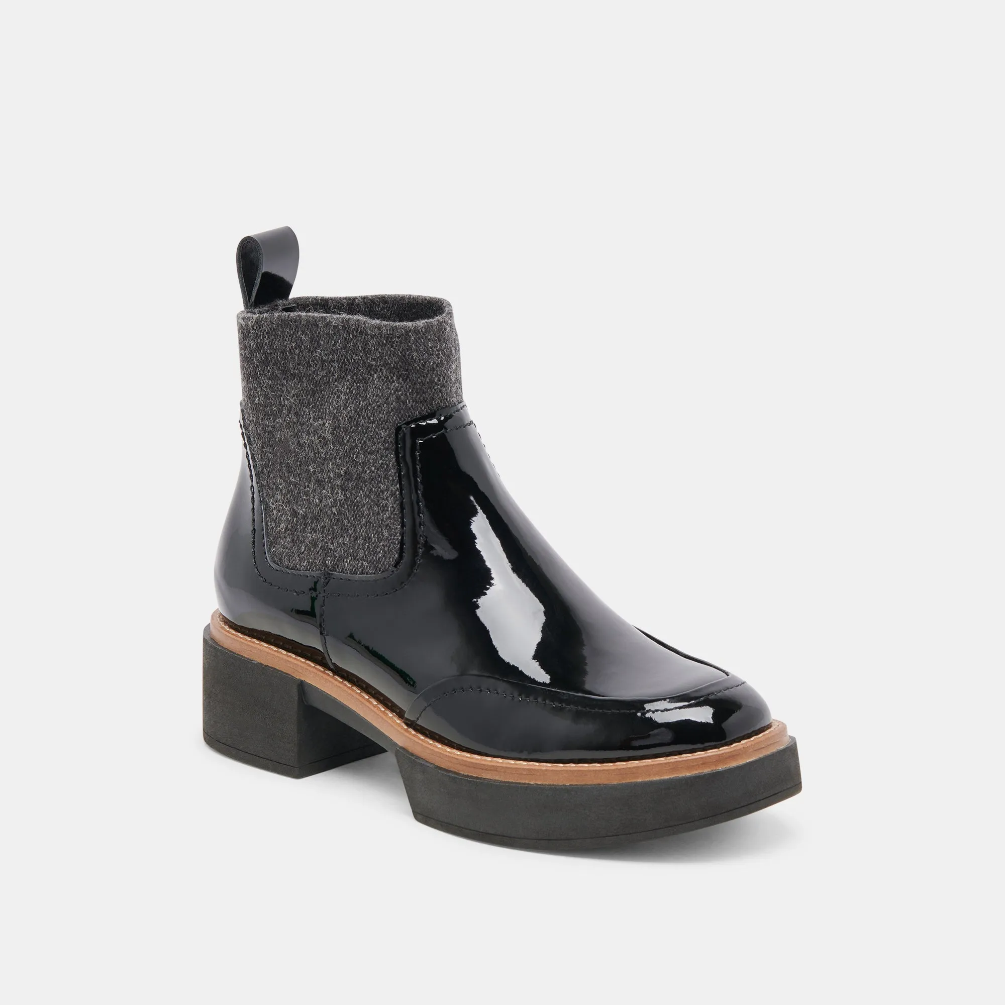 SALINE H2O WIDE BOOTIES MIDNIGHT CRINKLE PATENT