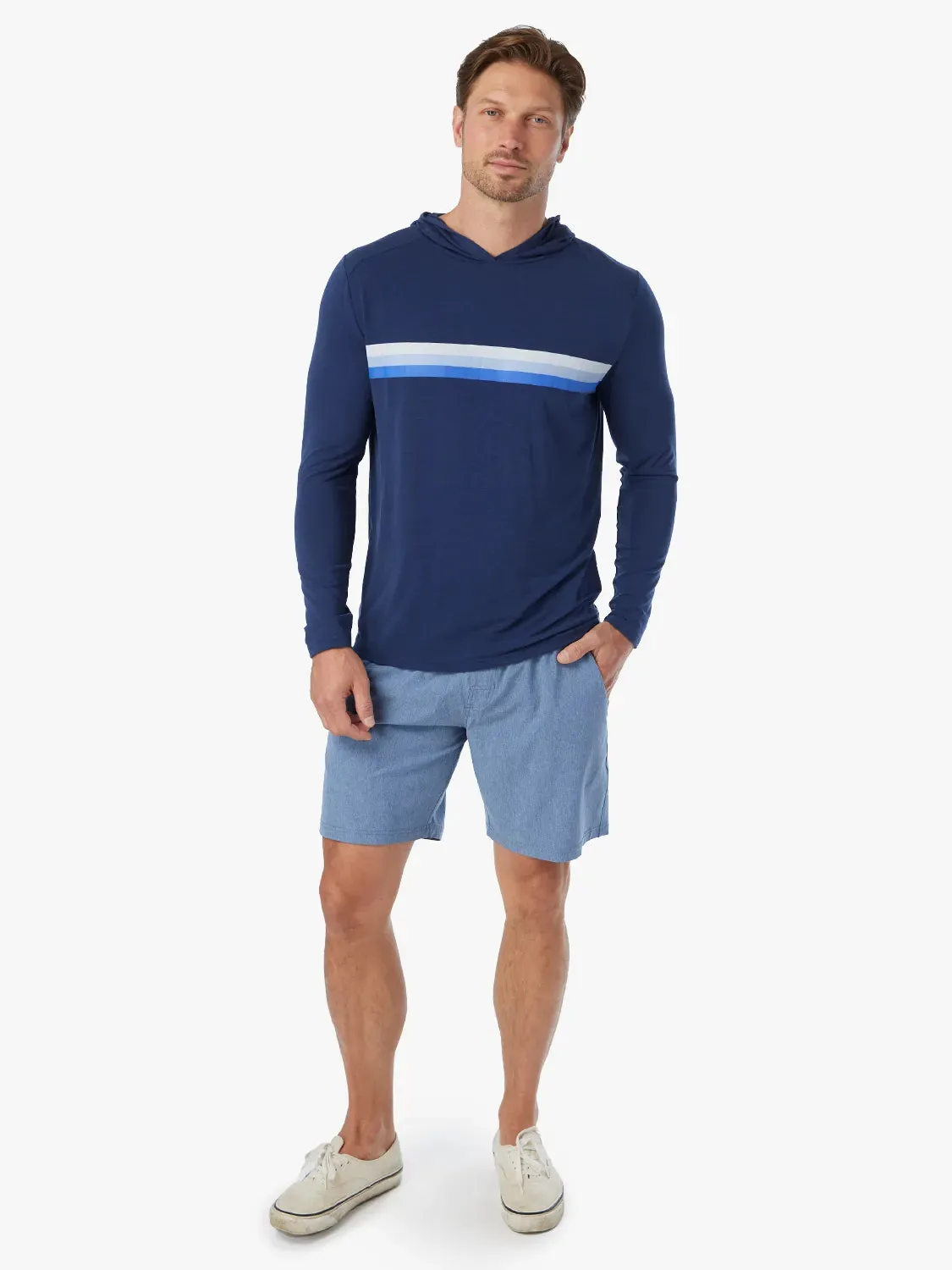 SeaBreeze Hoodie | Navy Ombre Stripe