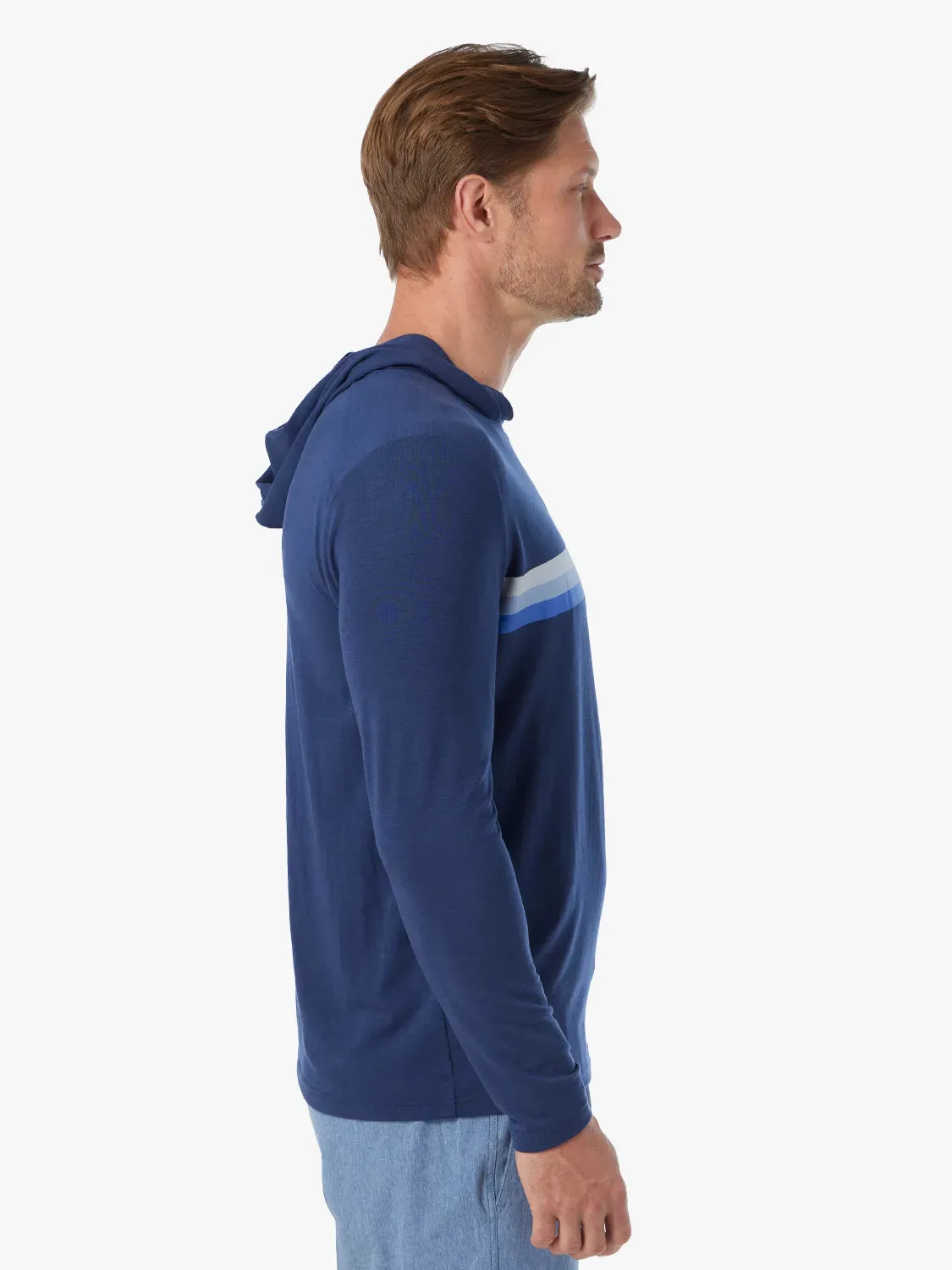 SeaBreeze Hoodie | Navy Ombre Stripe