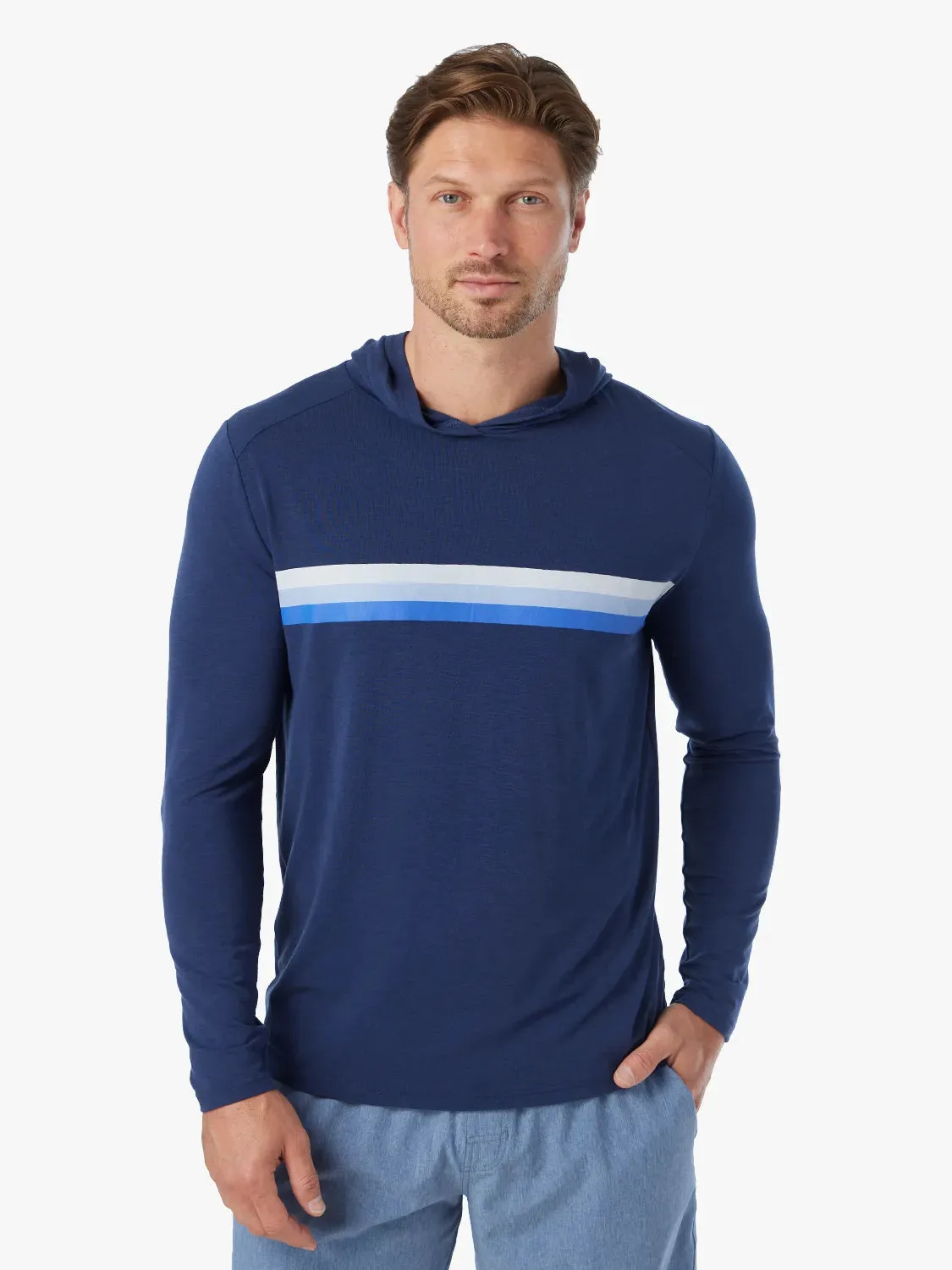 SeaBreeze Hoodie | Navy Ombre Stripe