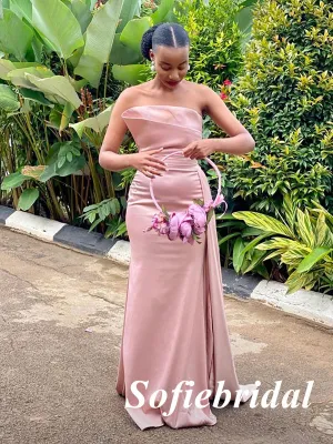 Sexy Soft Satin Sweetheart Sleeveless Mermaid Floor Length Bridesmaid Dresses, SFWG00605