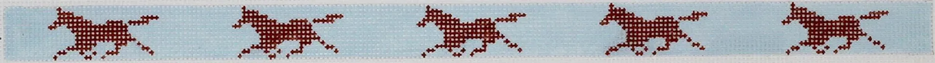 SGS-13 Sunglass Strap – Running Horses – brown on light blue