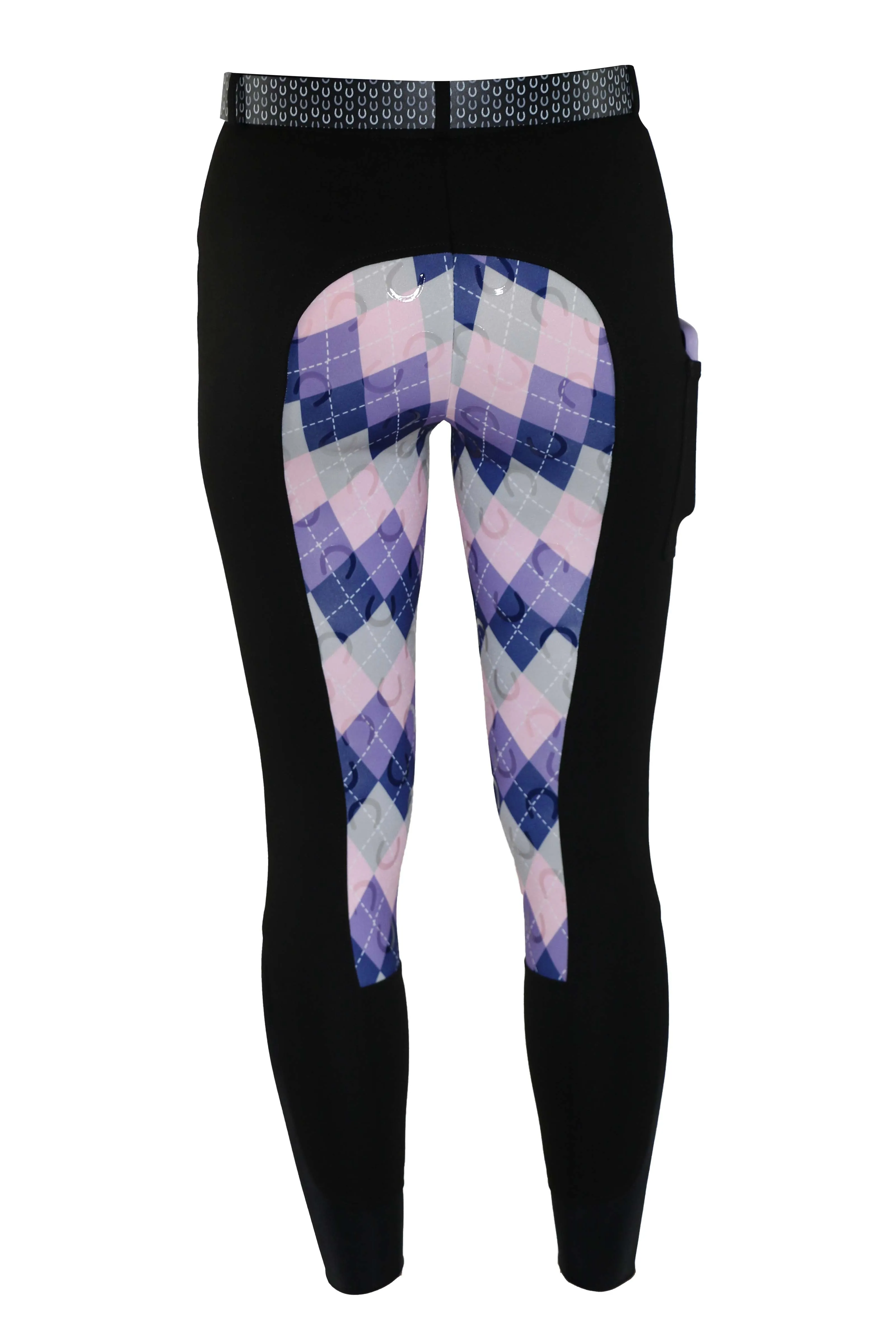 Signature Mid-Waist Breech | Black   Argyle | Side Phone Pocket