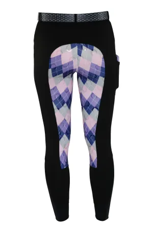 Signature Mid-Waist Breech | Black   Argyle | Side Phone Pocket