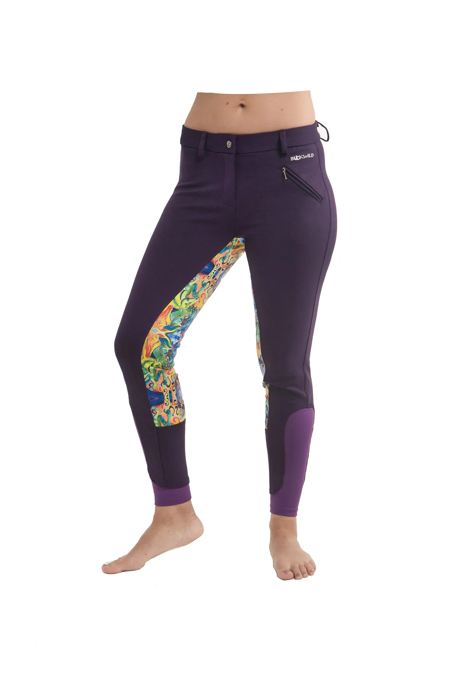 Signature Mid-Waist Breech | Purple   Painted Ponies | Side Pocket