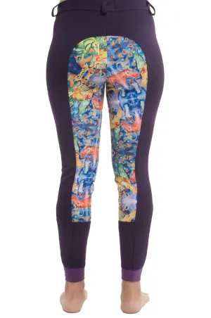 Signature Mid-Waist Breech | Purple   Painted Ponies | Side Pocket
