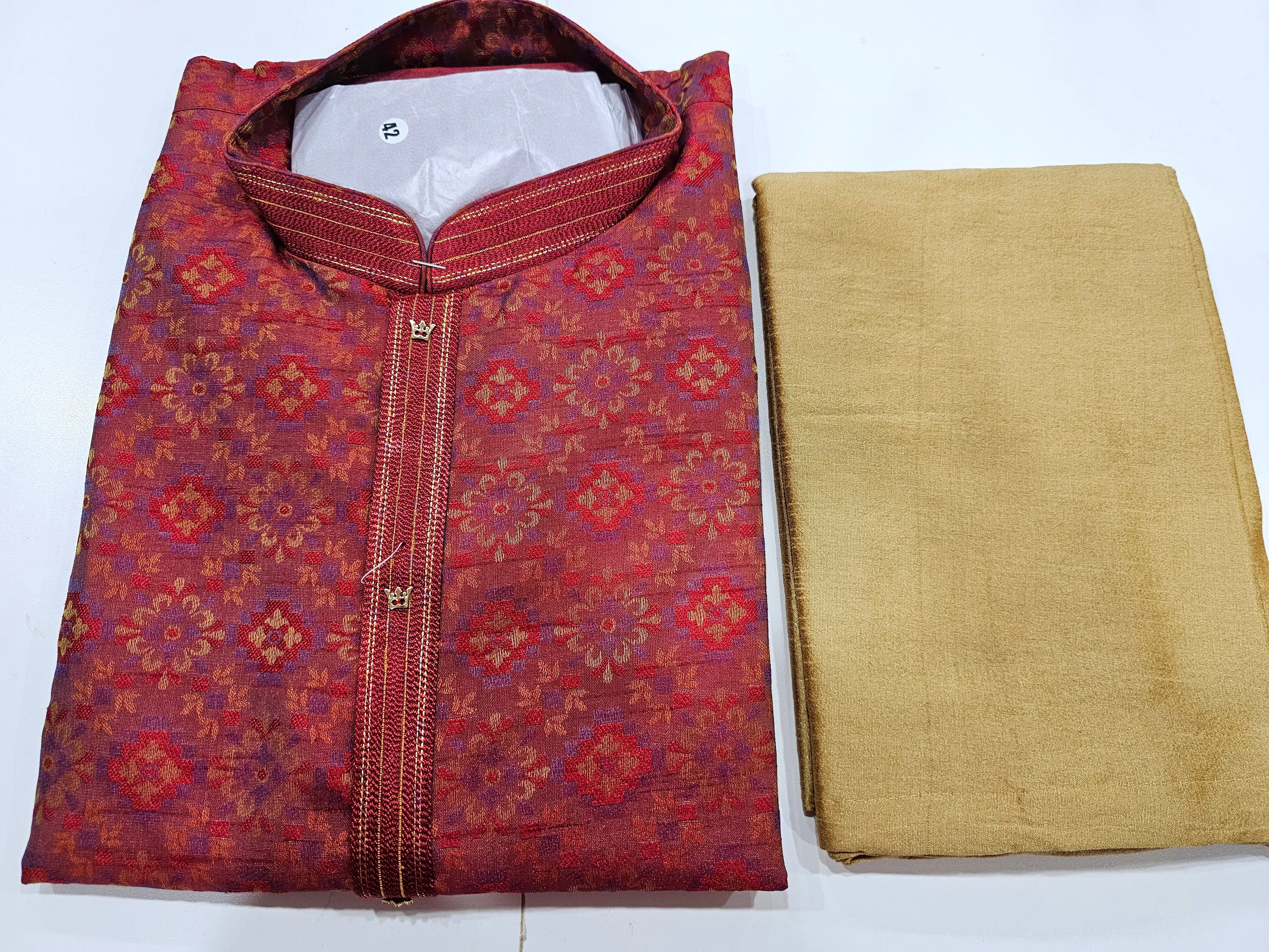 Silk Woven Men’s Kurta set