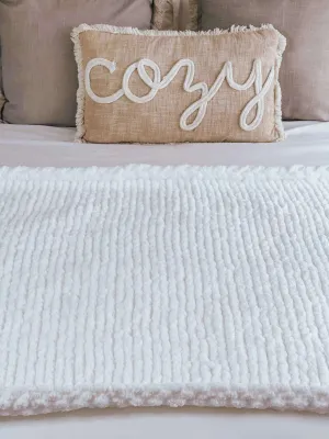 Snowflake White Cozy Throw