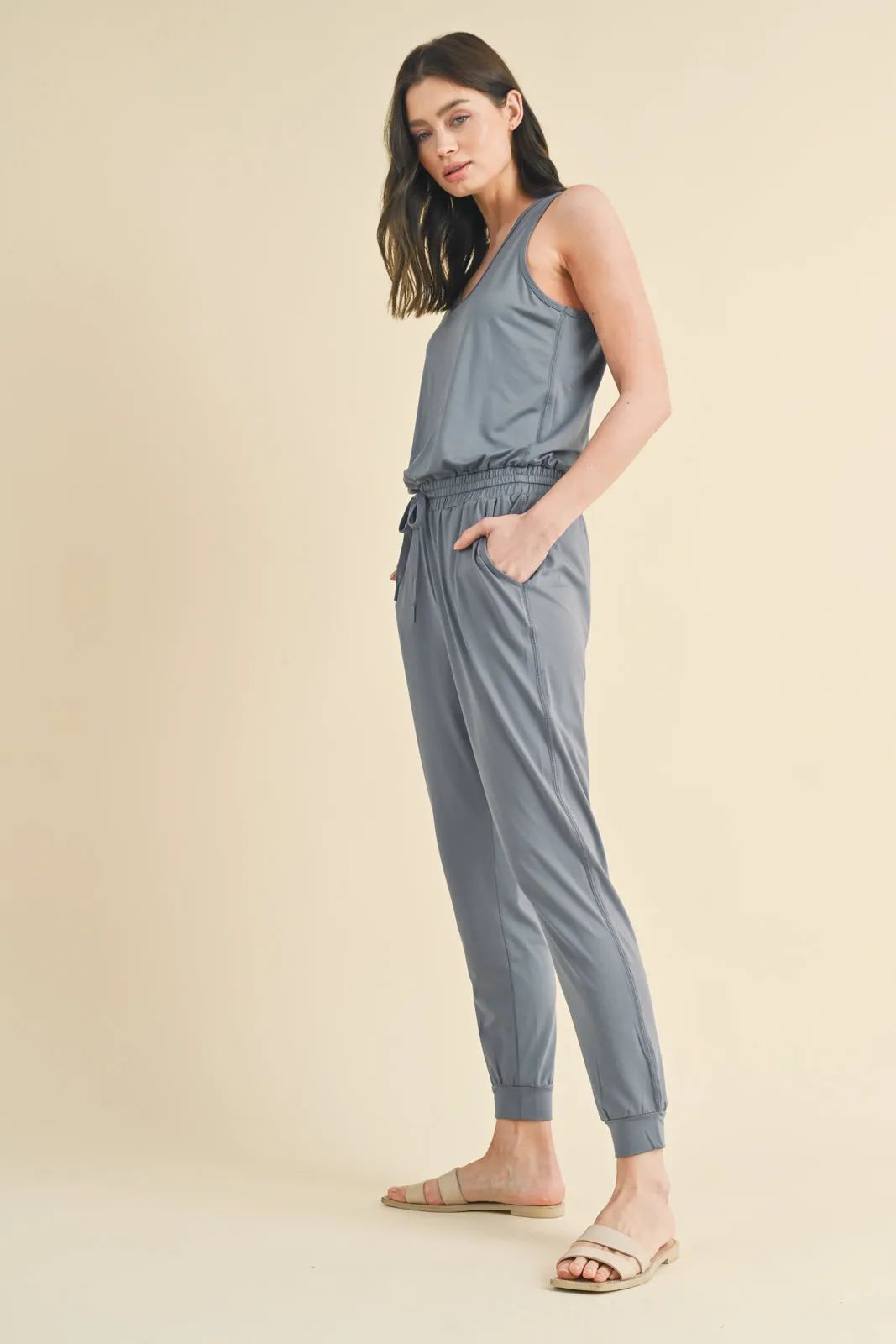 Soft Touch Knit Jumpsuit by Wishlist | Slate