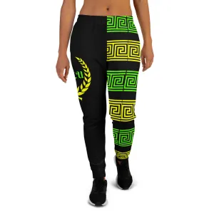STFU Greek Joggers - Green & Yellow on Black