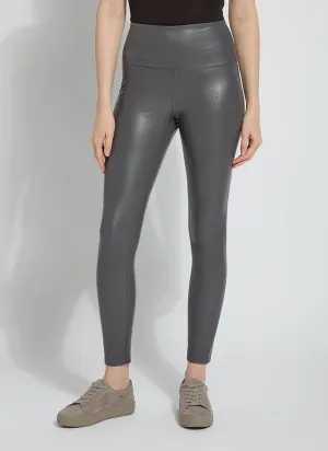 Textured Leather Legging | Charcoal