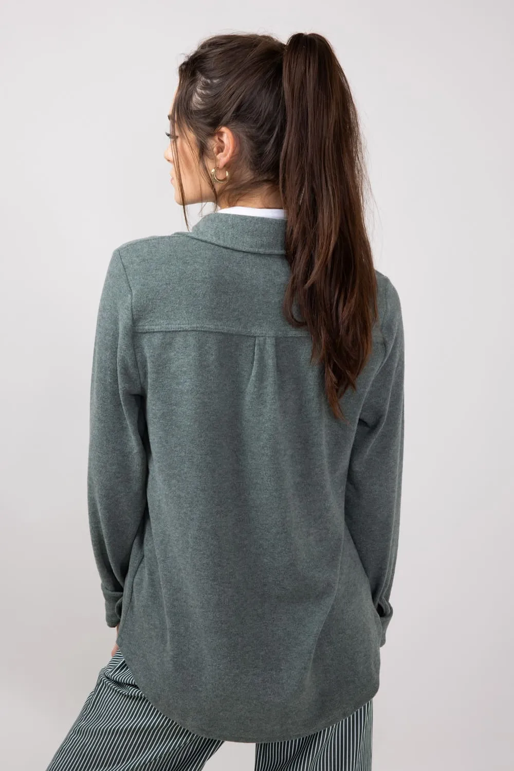 Thread & Supply Lewis Soft Luxe Button Up Shirt for Women in Heather Foliage | T1084PVXTS-HEATHERFOLIAGE