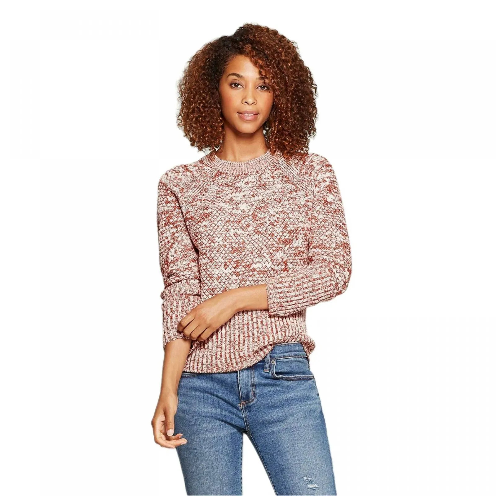 Universal Thread Women's Long Sleeve Crew Neck Raglan Pullover Sweater