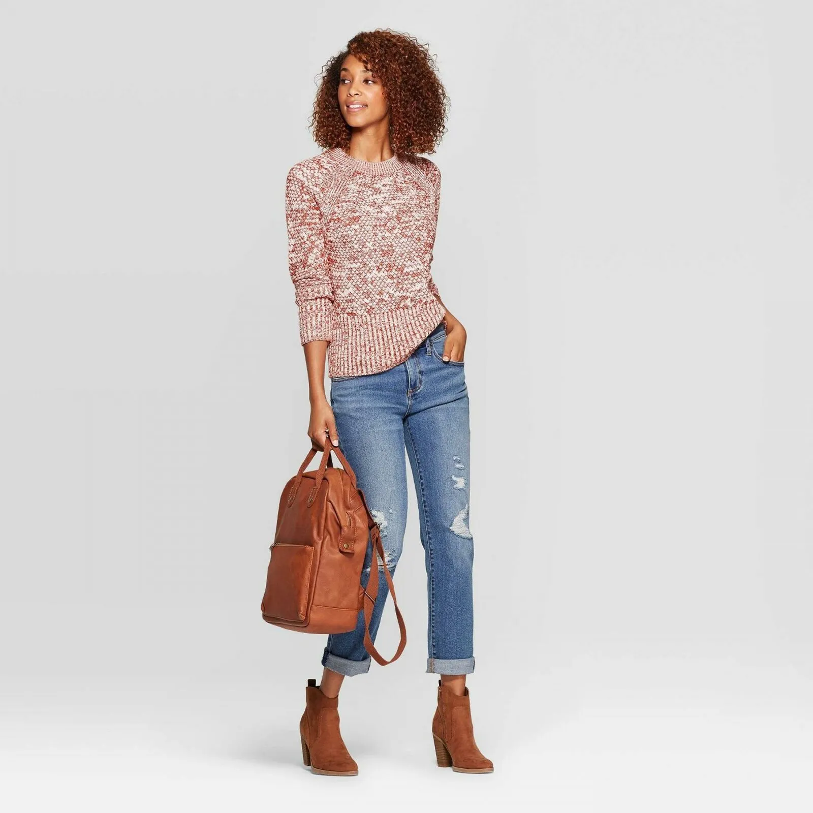 Universal Thread Women's Long Sleeve Crew Neck Raglan Pullover Sweater