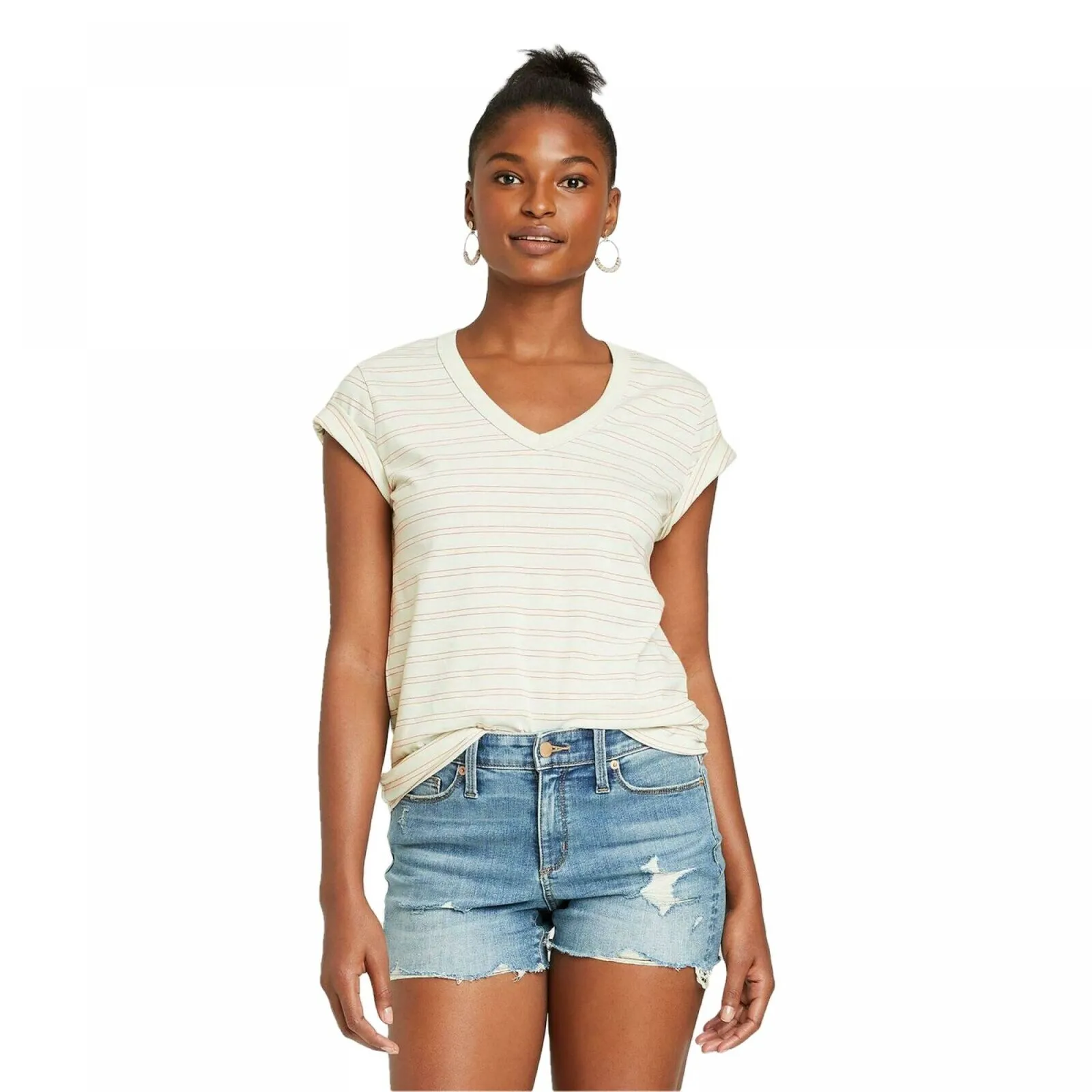 Universal Thread Women's Relaxed Fit Short Sleeve V-Neck T-Shirt