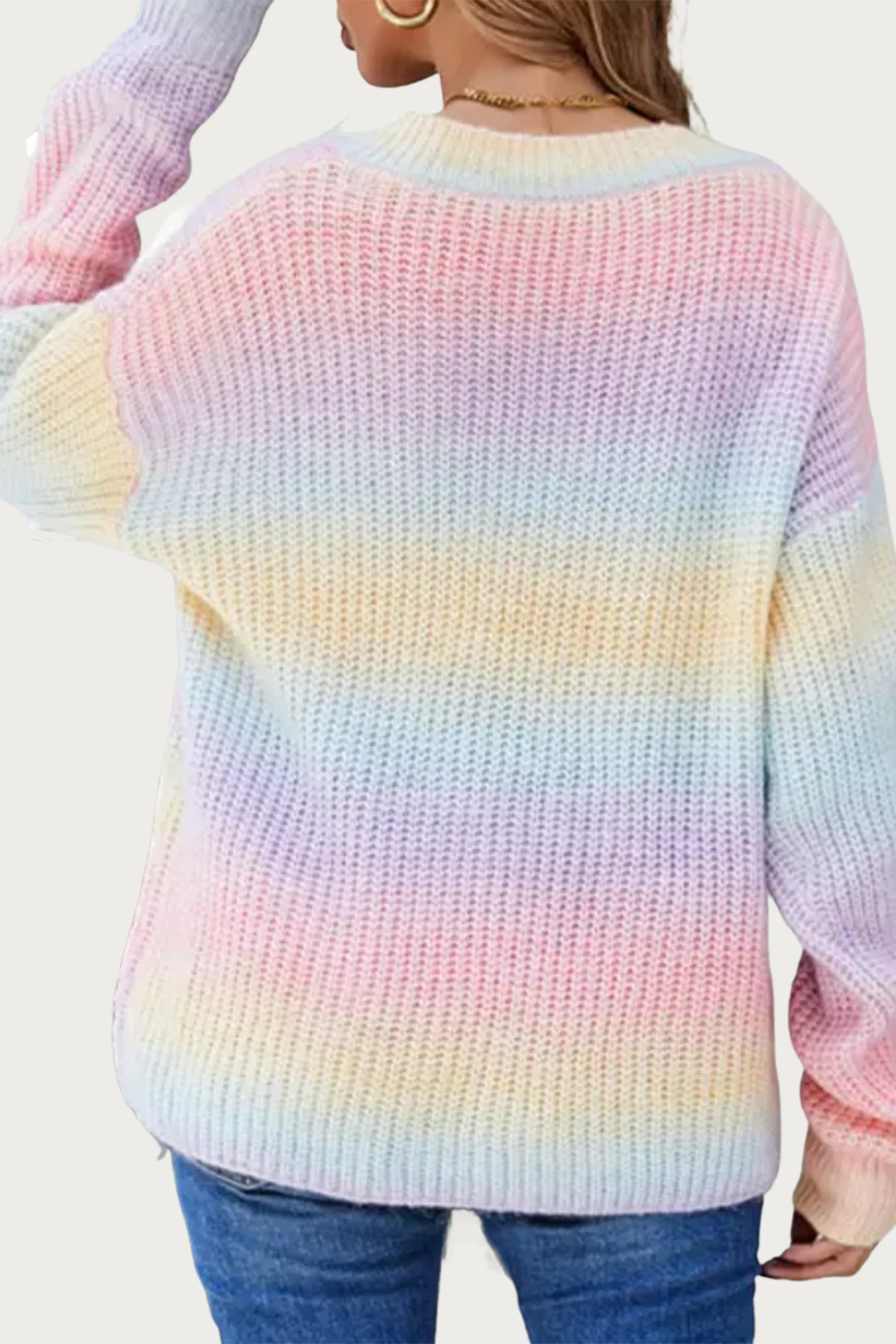 V-NECK RAINBOW SWEATER