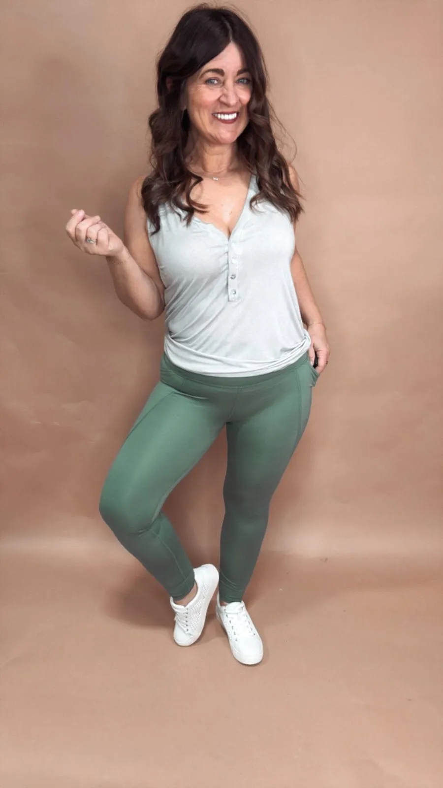 Venice Cloud Leggings in Moss