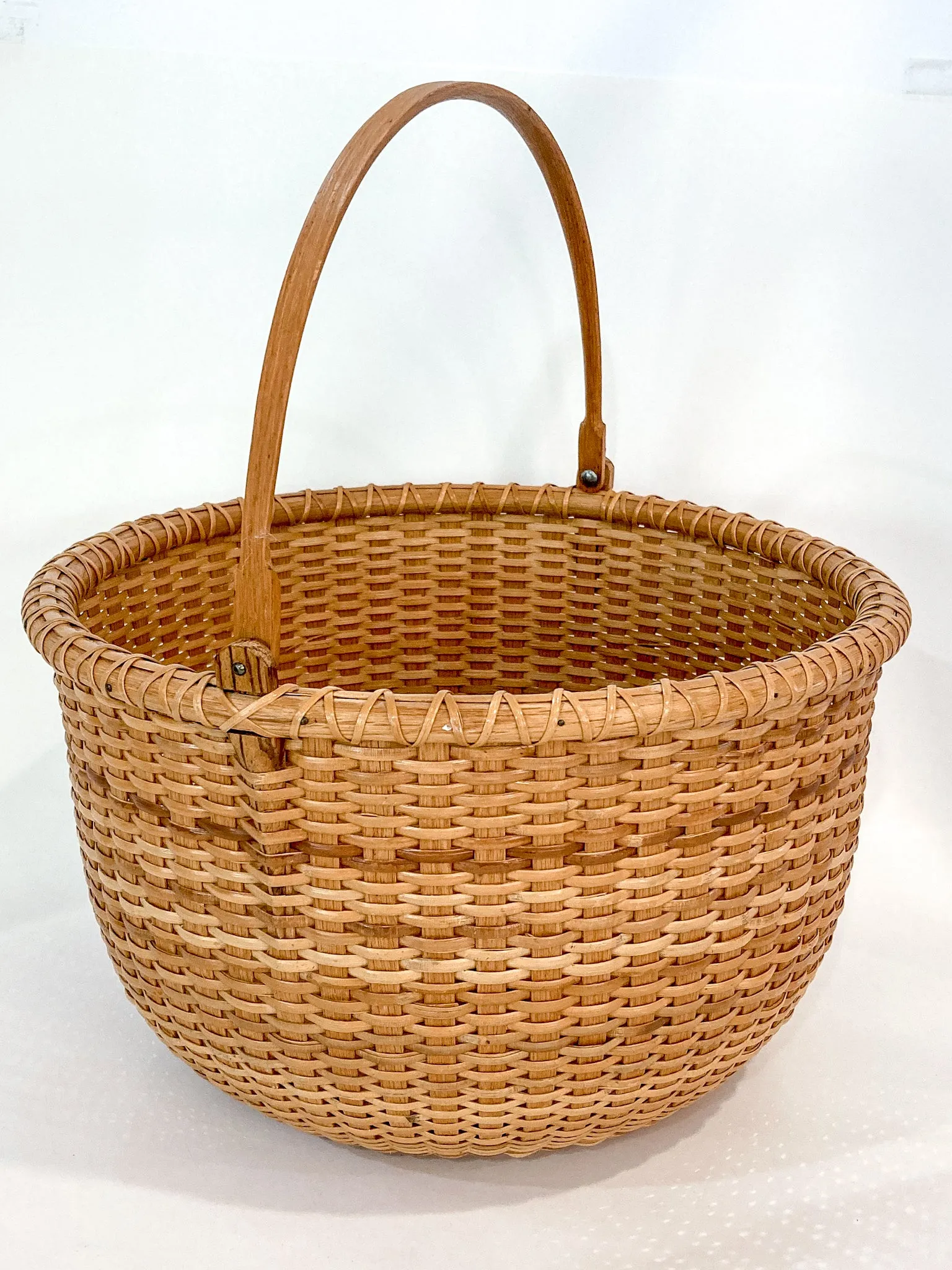 Vintage 1980s William Sevrens Lightship Penny Bottom Large Woven Basket