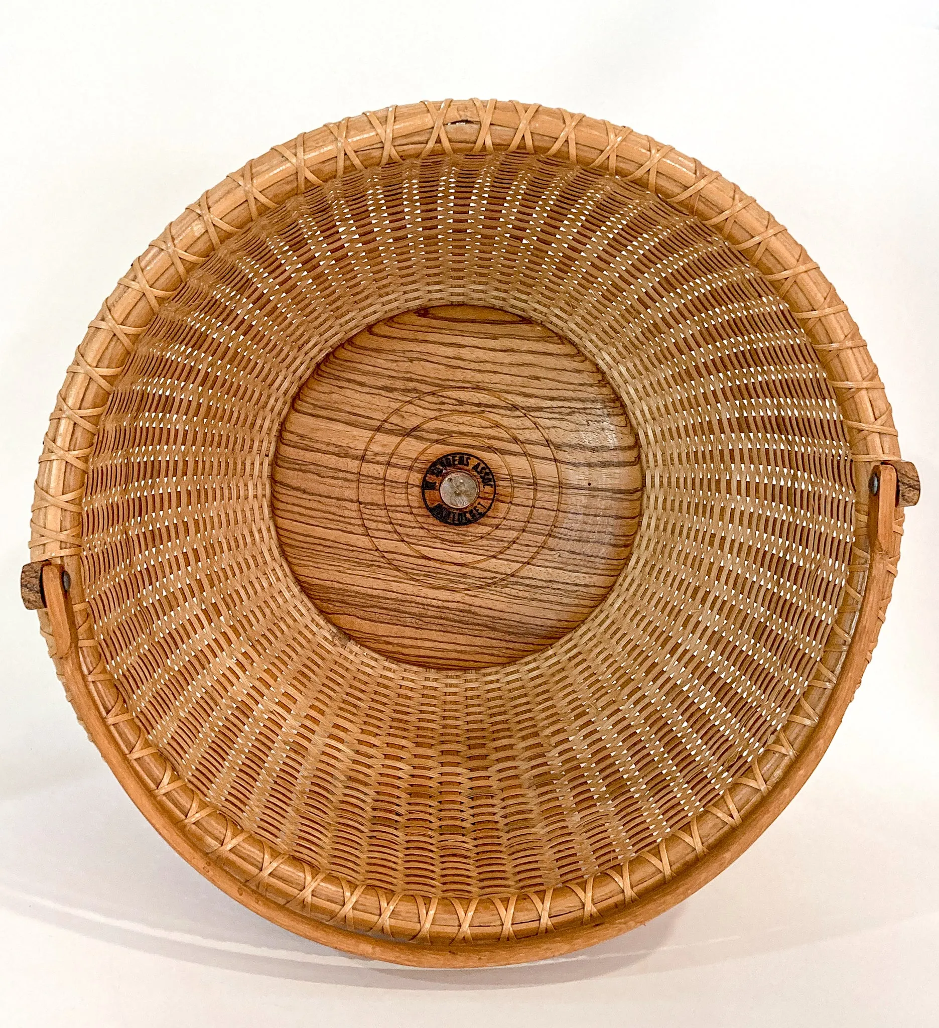 Vintage 1980s William Sevrens Lightship Penny Bottom Large Woven Basket