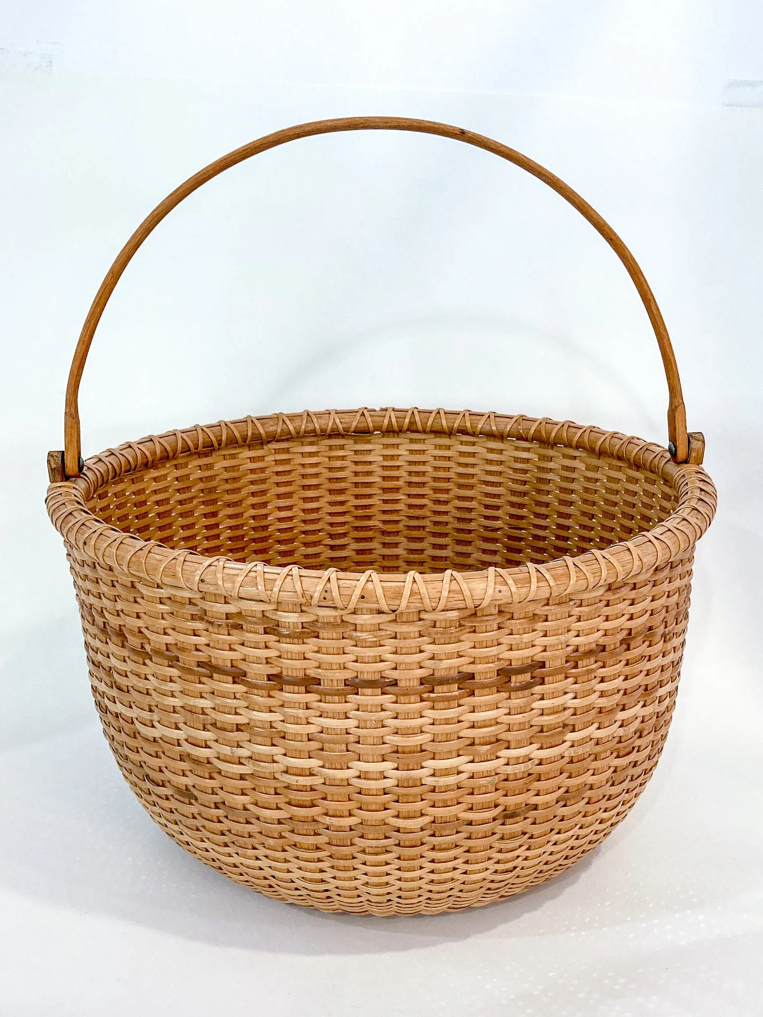 Vintage 1980s William Sevrens Lightship Penny Bottom Large Woven Basket