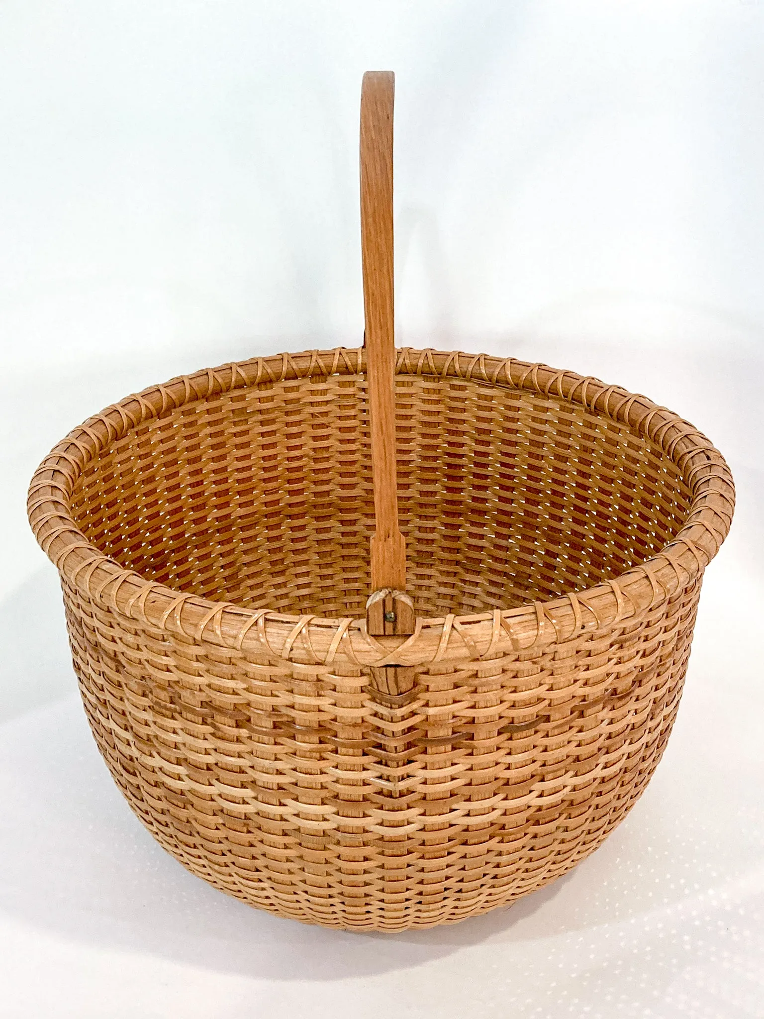 Vintage 1980s William Sevrens Lightship Penny Bottom Large Woven Basket